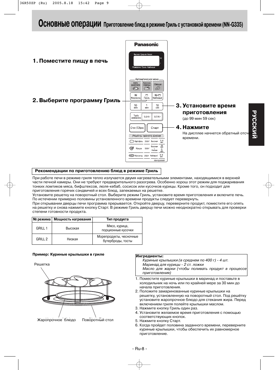 Схема микроволновки панасоник nn g315wf