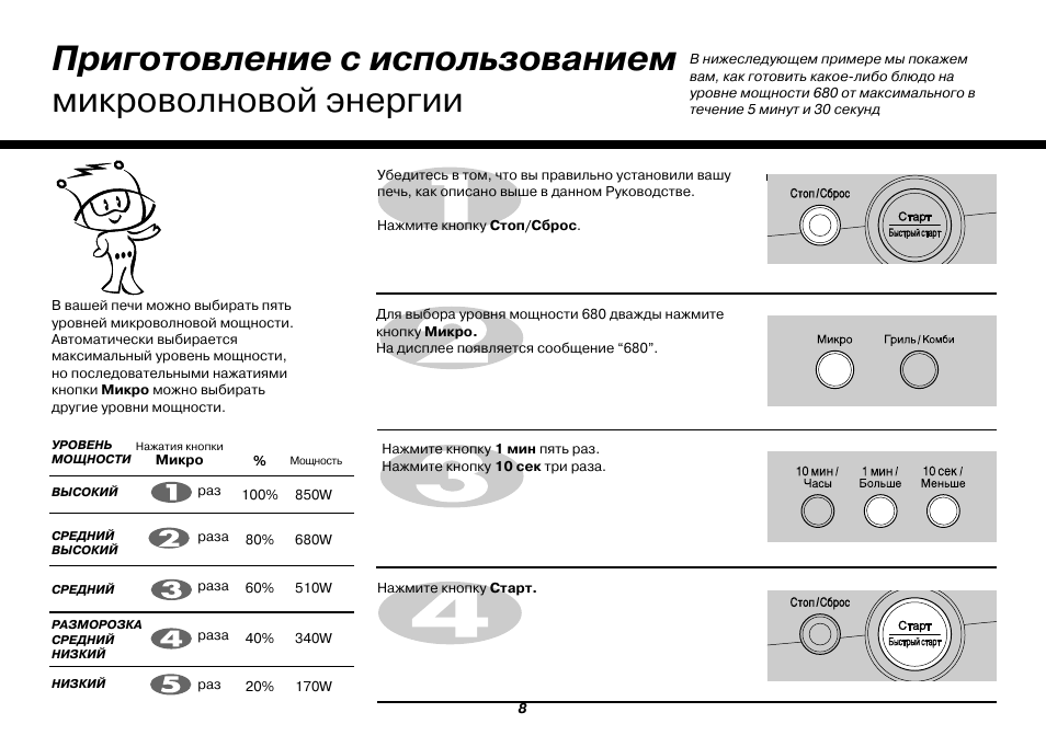 Инструкция как пользоваться микроволновкой. Уровни мощности в микроволновке. 5 Уровней мощности микроволновой. Как правильно пользоваться микроволновкой. Мощность в микроволновке p 80.