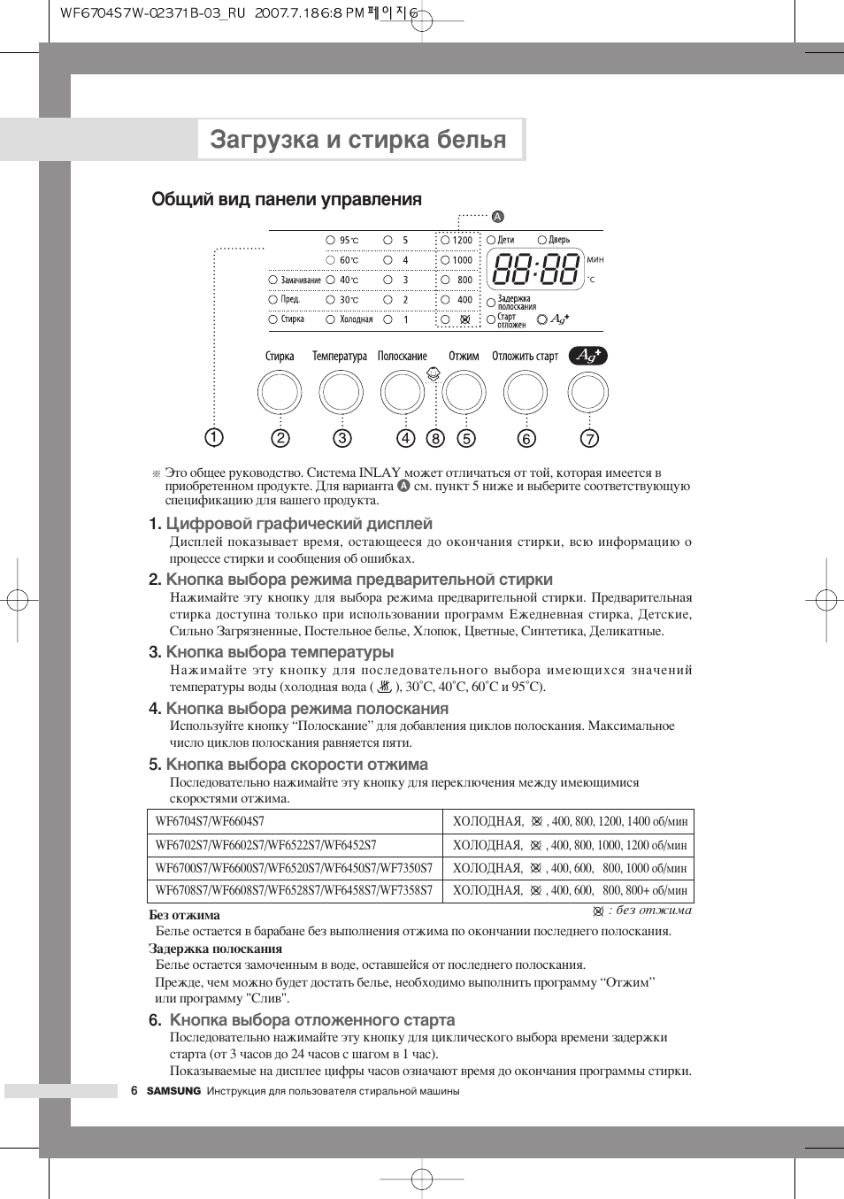 Схема samsung wf6520s7w