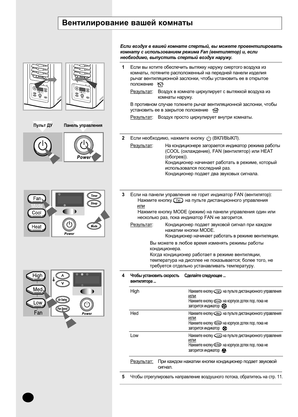 Режимы работы кондиционера значки