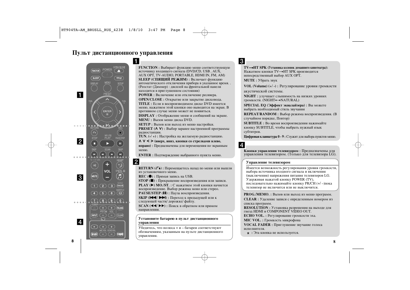 Пульт управления телевизором инструкция. Пульт для домашнего кинотеатра LG ht305su. LG CD-964 пульт. DVD Receiver ht305. LG ht904ta.