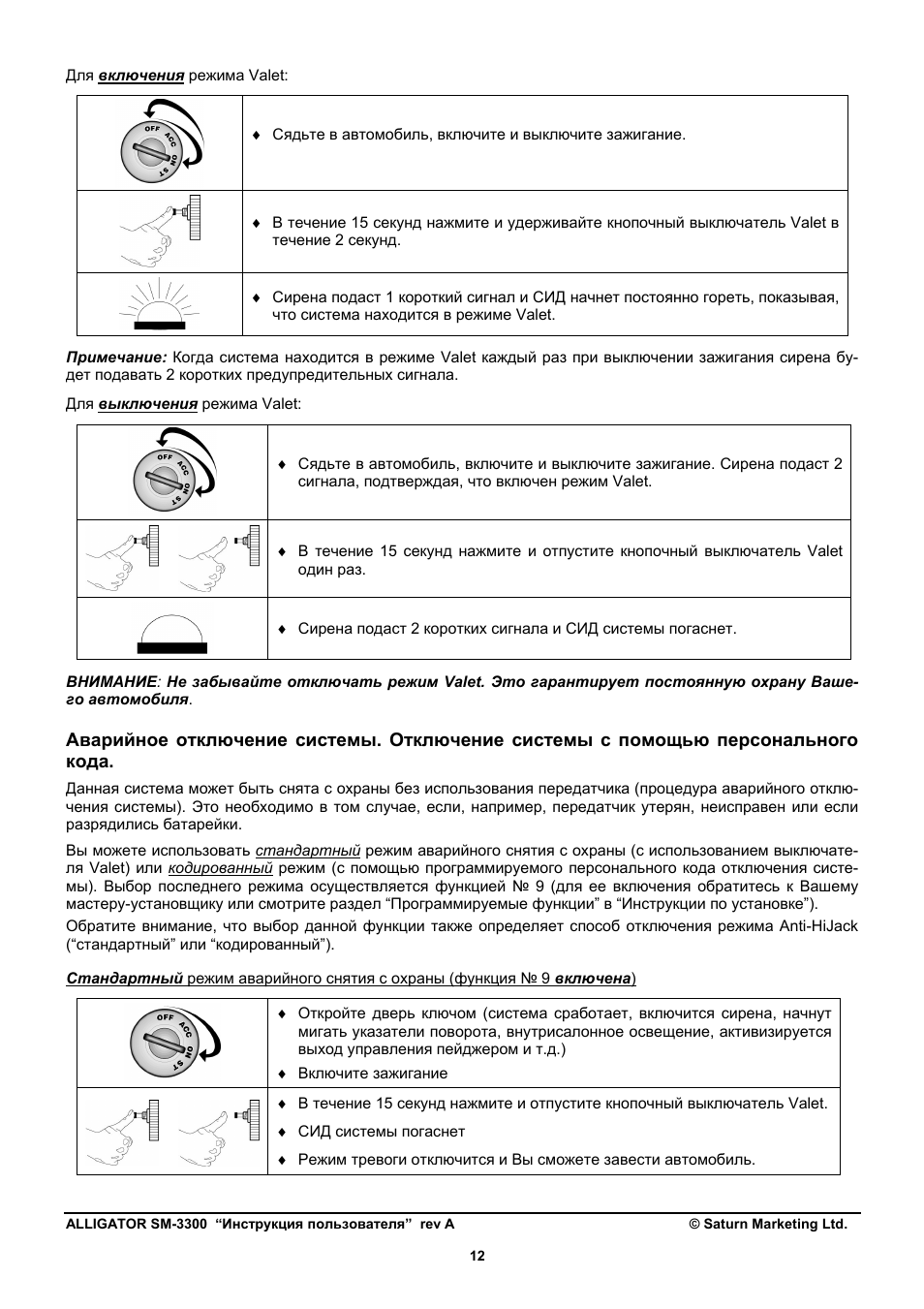 Сигнализация пантера валет