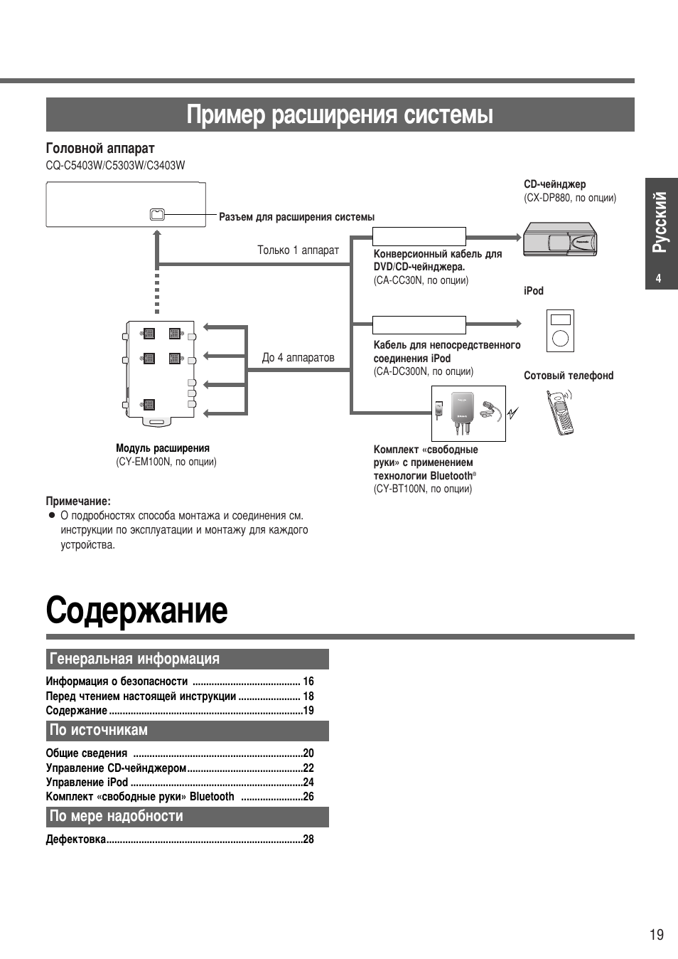 Panasonic cq c7703w схема подключения