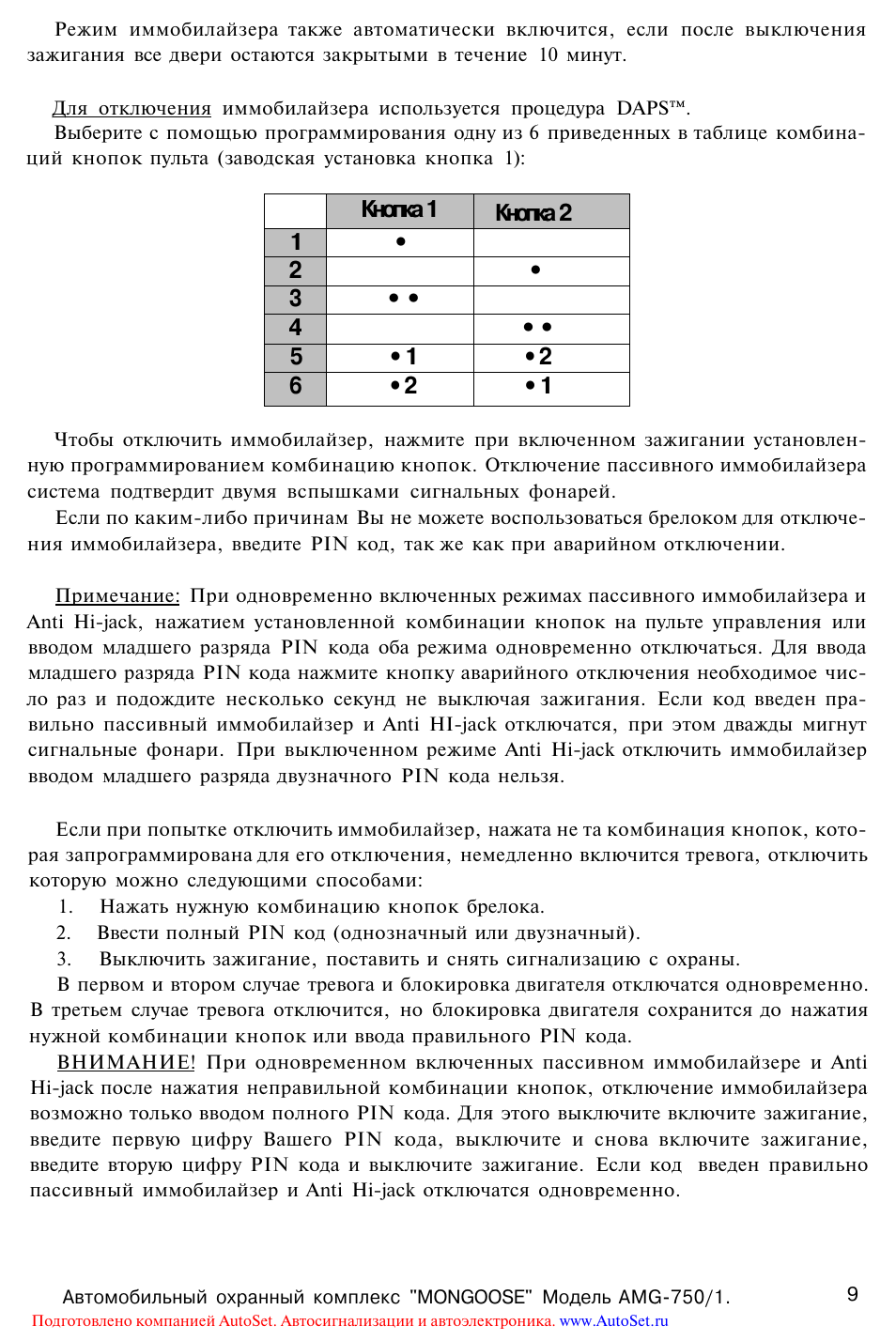 Сигнализация мангуст 750 инструкция