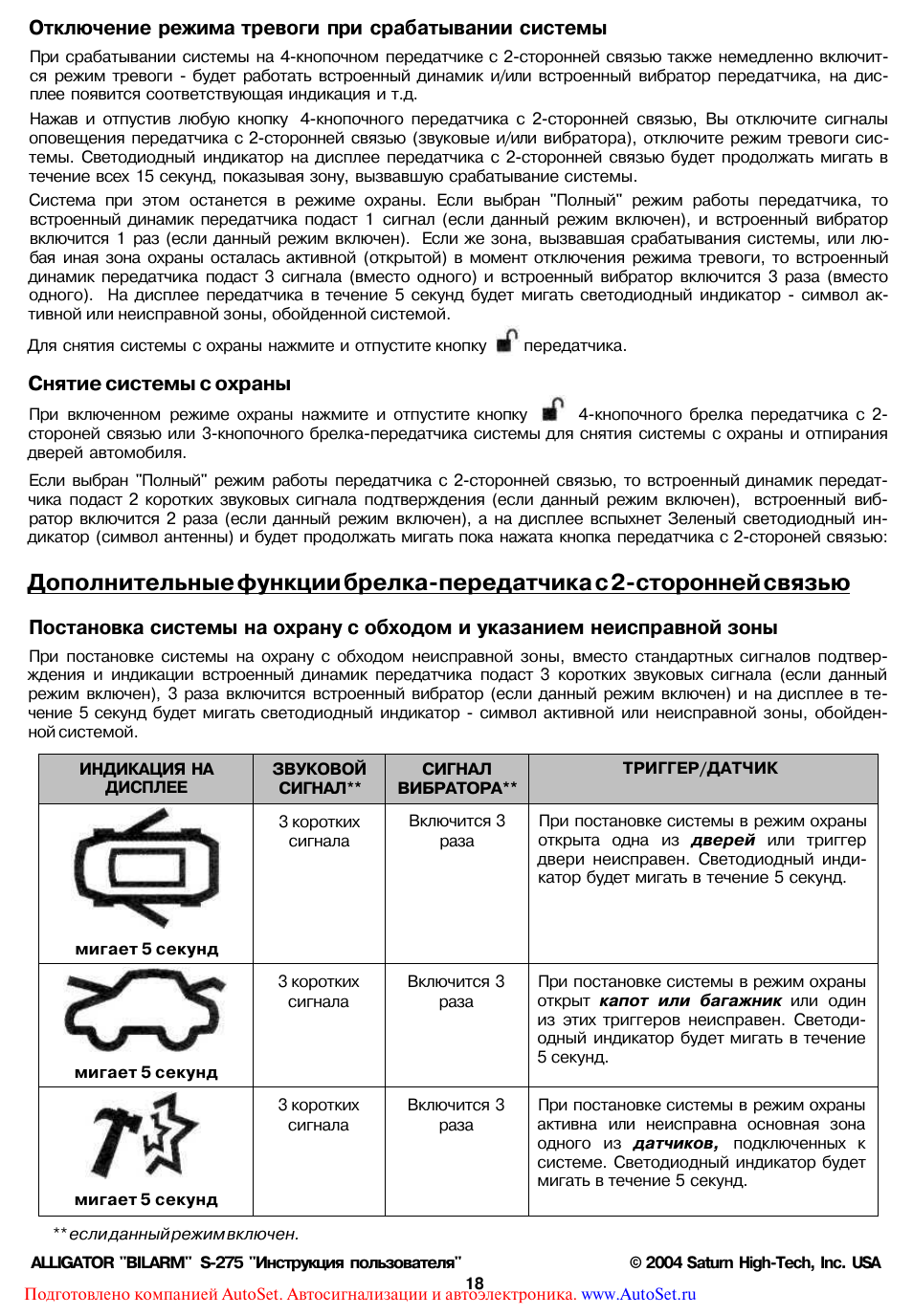 Инструкция аллигатор s 275 инструкция