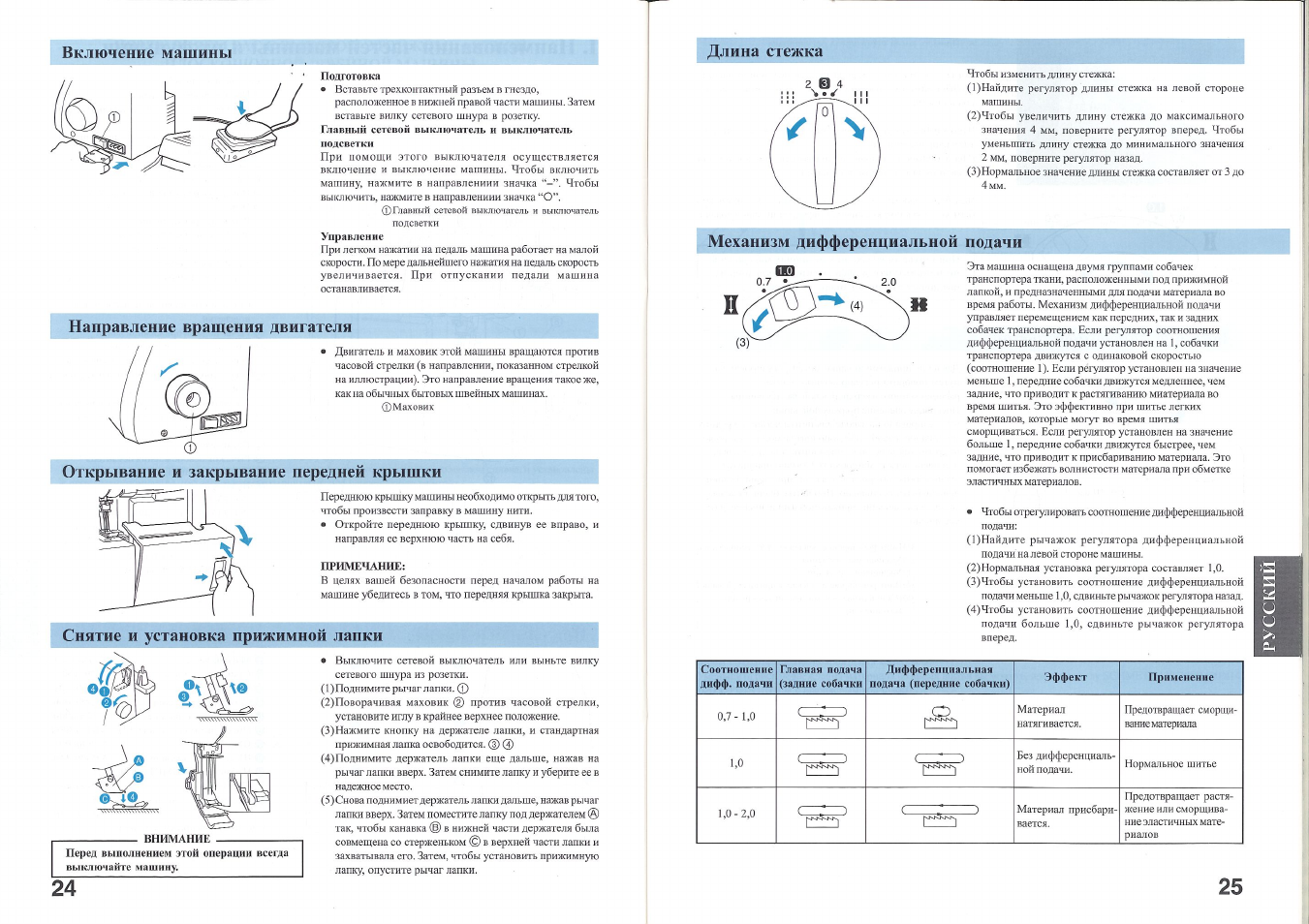 Включение машинки. Швейная машинка стежок инструкция по эксплуатации. Ручная швейная машинка стежок инструкция по применению. Дифференциальная подача ткани. Дифференциальная подача на швейной машинке.