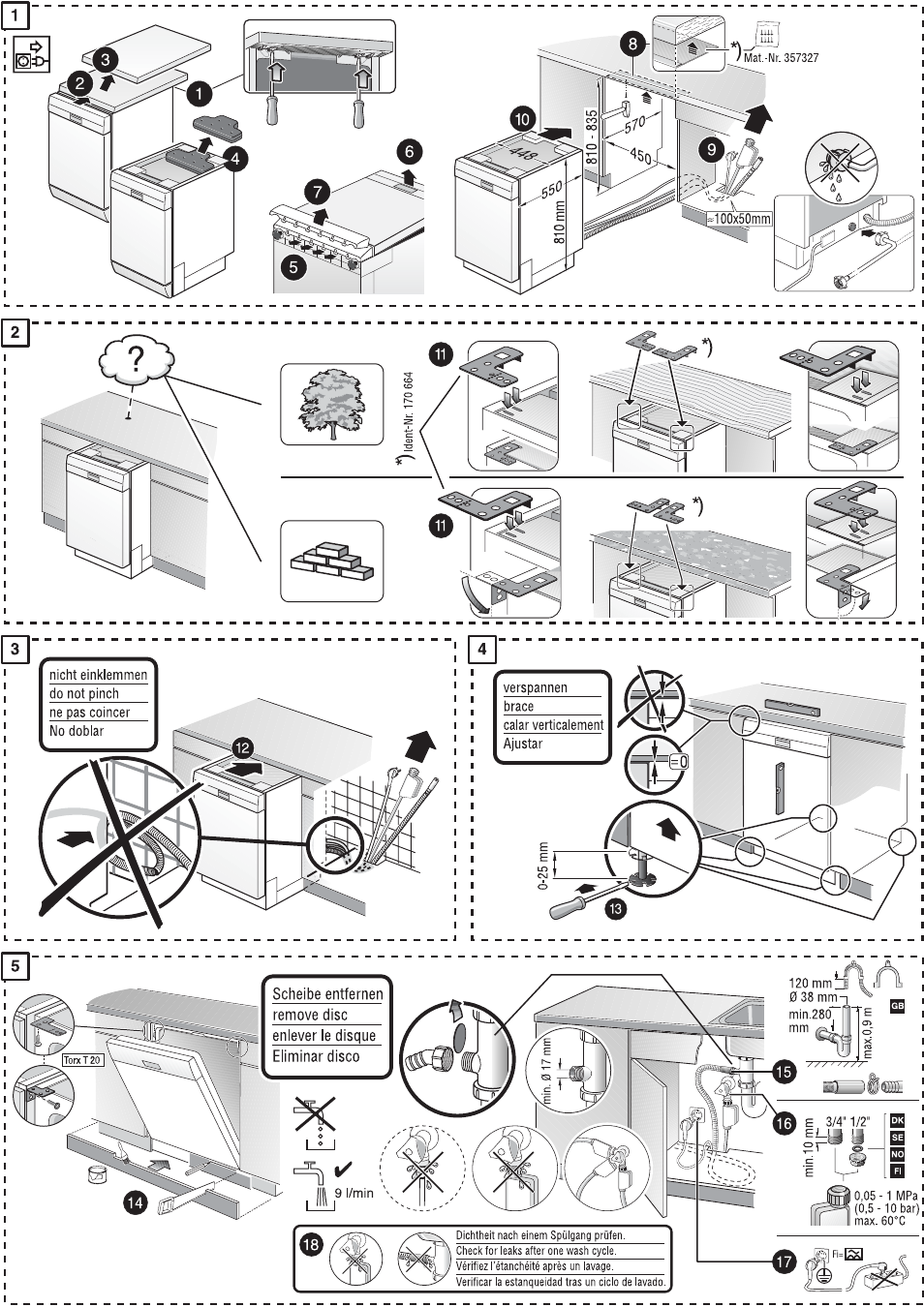 Bosch указания по монтажу посудомоечной машины