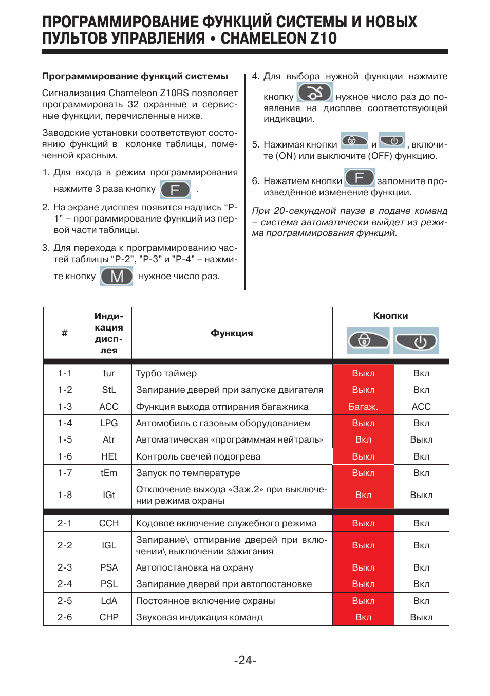 Автосигнализация хамелеон z10 инструкция на русском языке