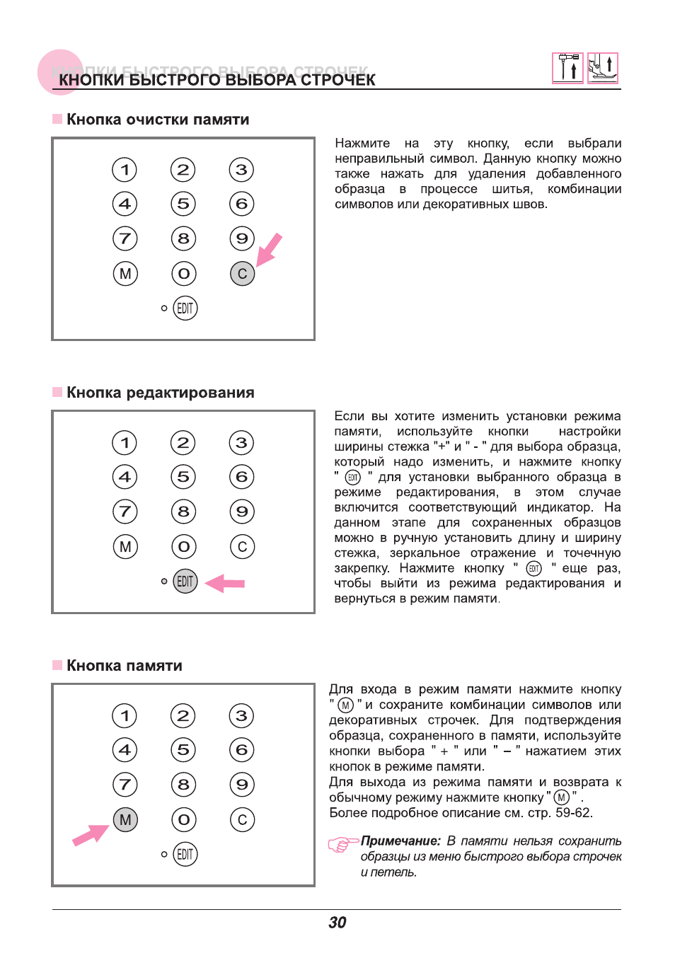 Кнопку инструкция. Клавиша выбора строчек.