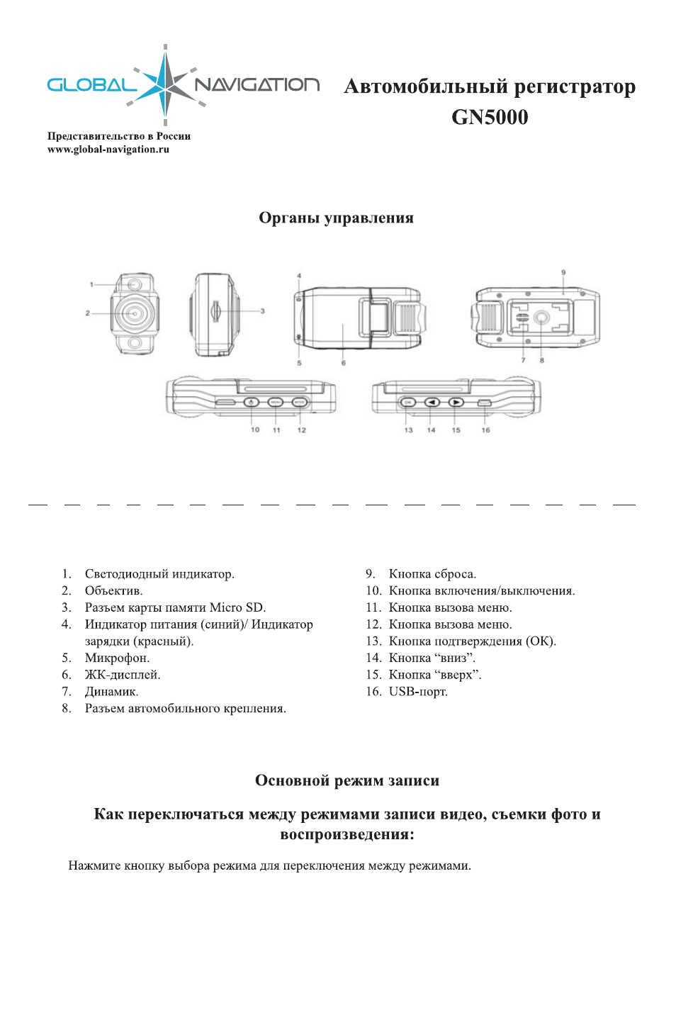 Видеорегистратор global navigation gn720 инструкция