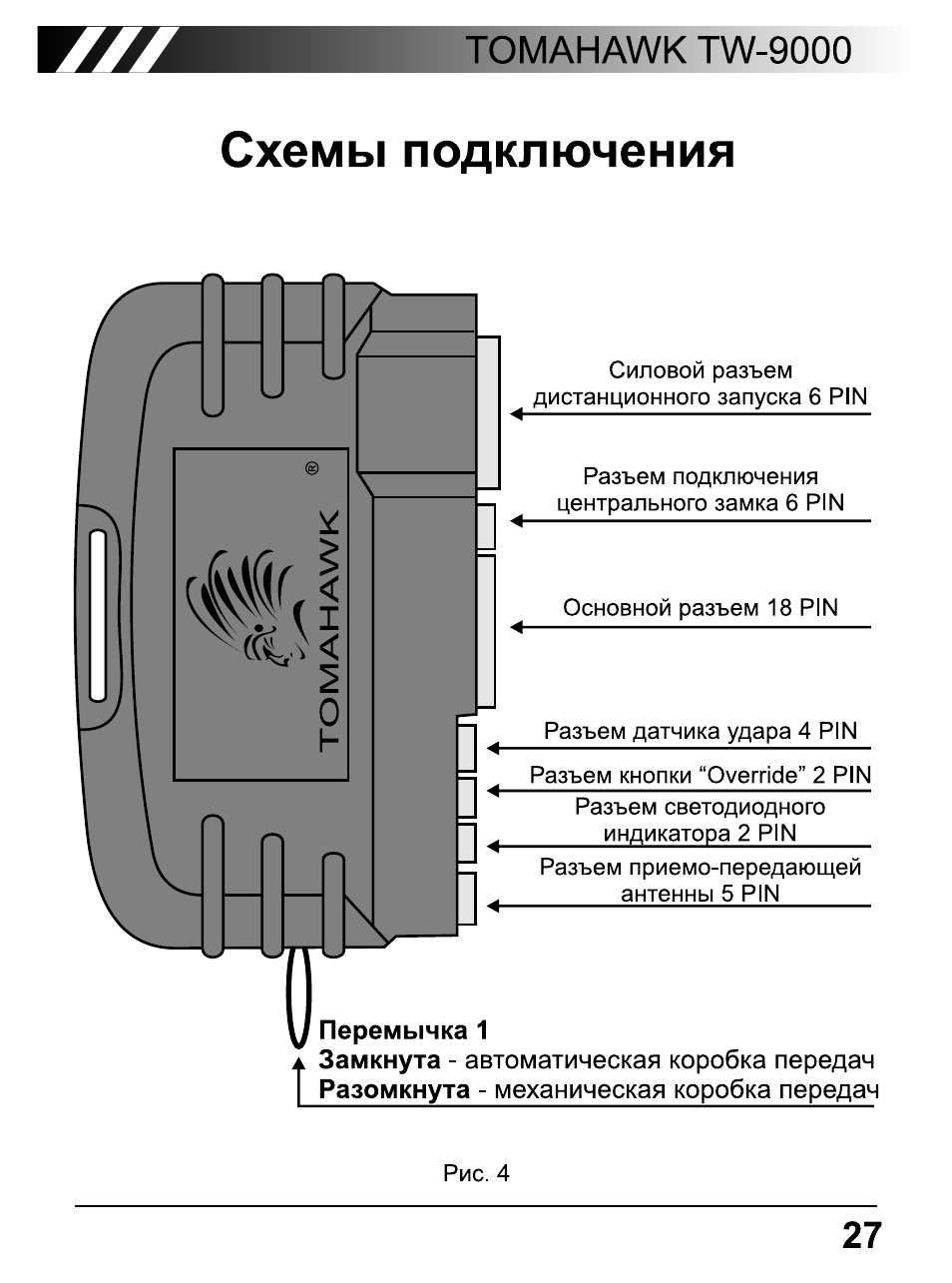 Tomahawk схема подключения