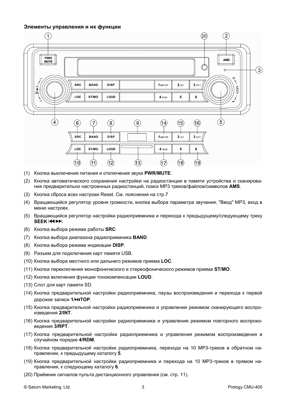 Магнитола prology cmu 520 инструкция по эксплуатации