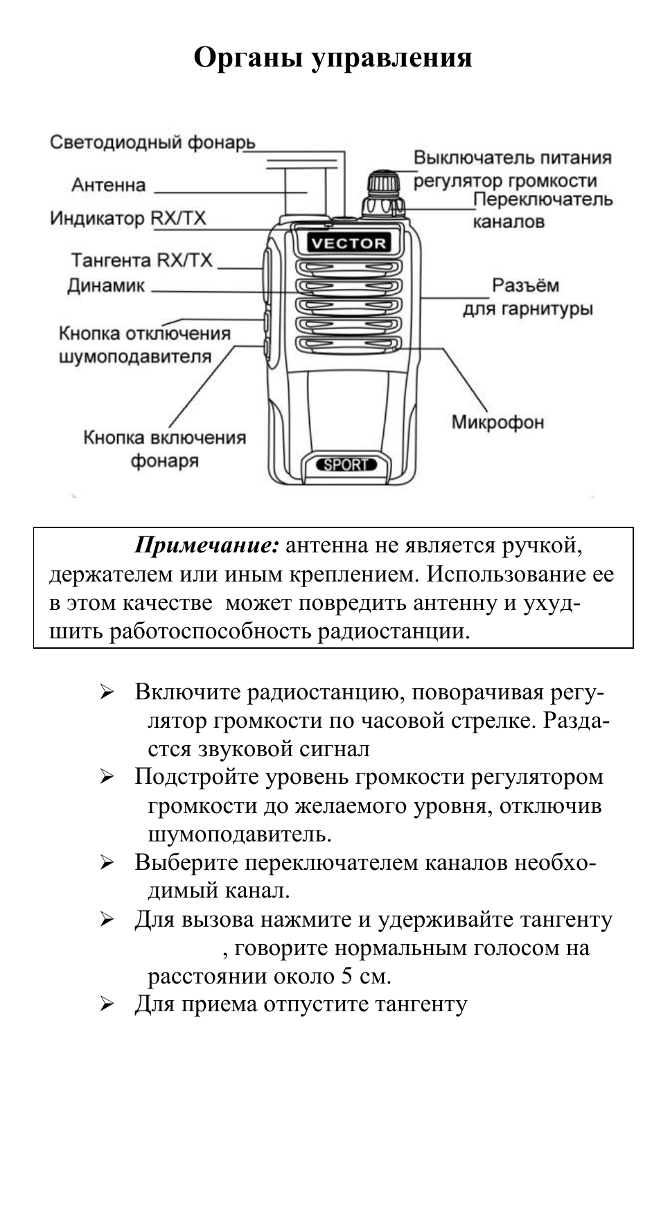 Схема vector vt 47