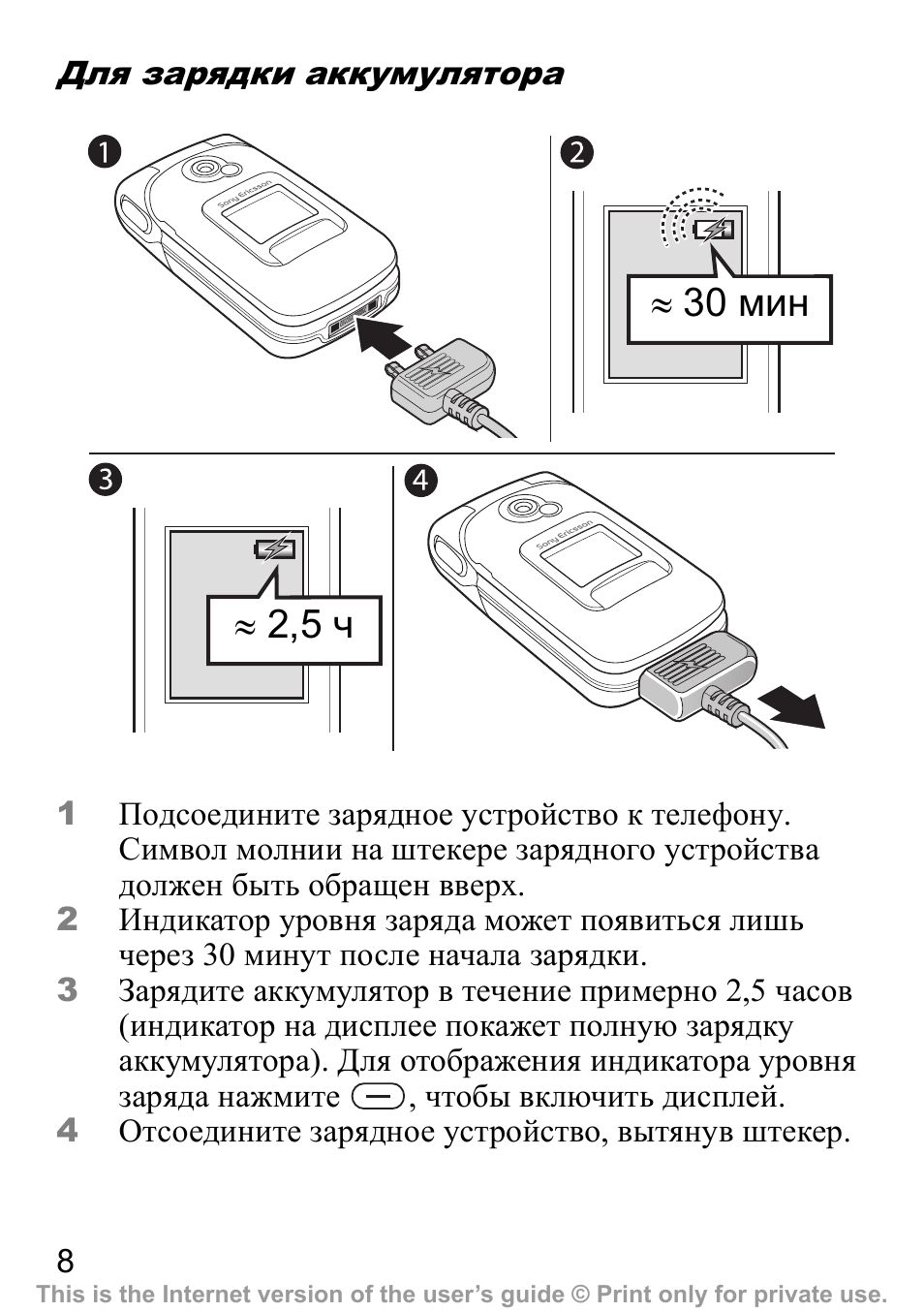 Схема зарядного устройства для телефона сони эриксон