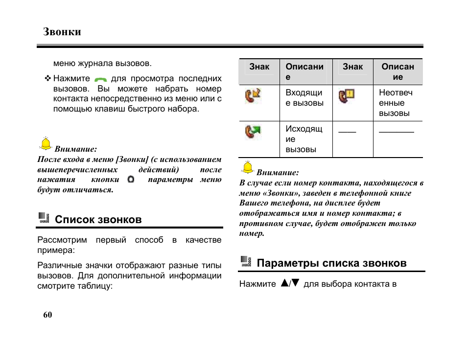 Реестр звонков образец