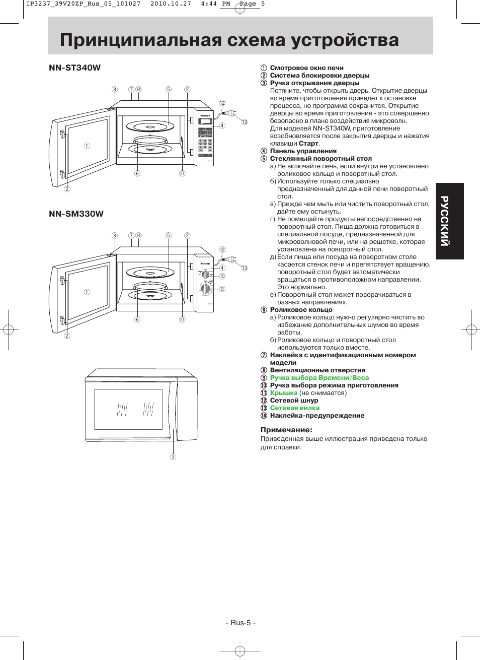 Микроволновка Panasonic nn-gt337m схема