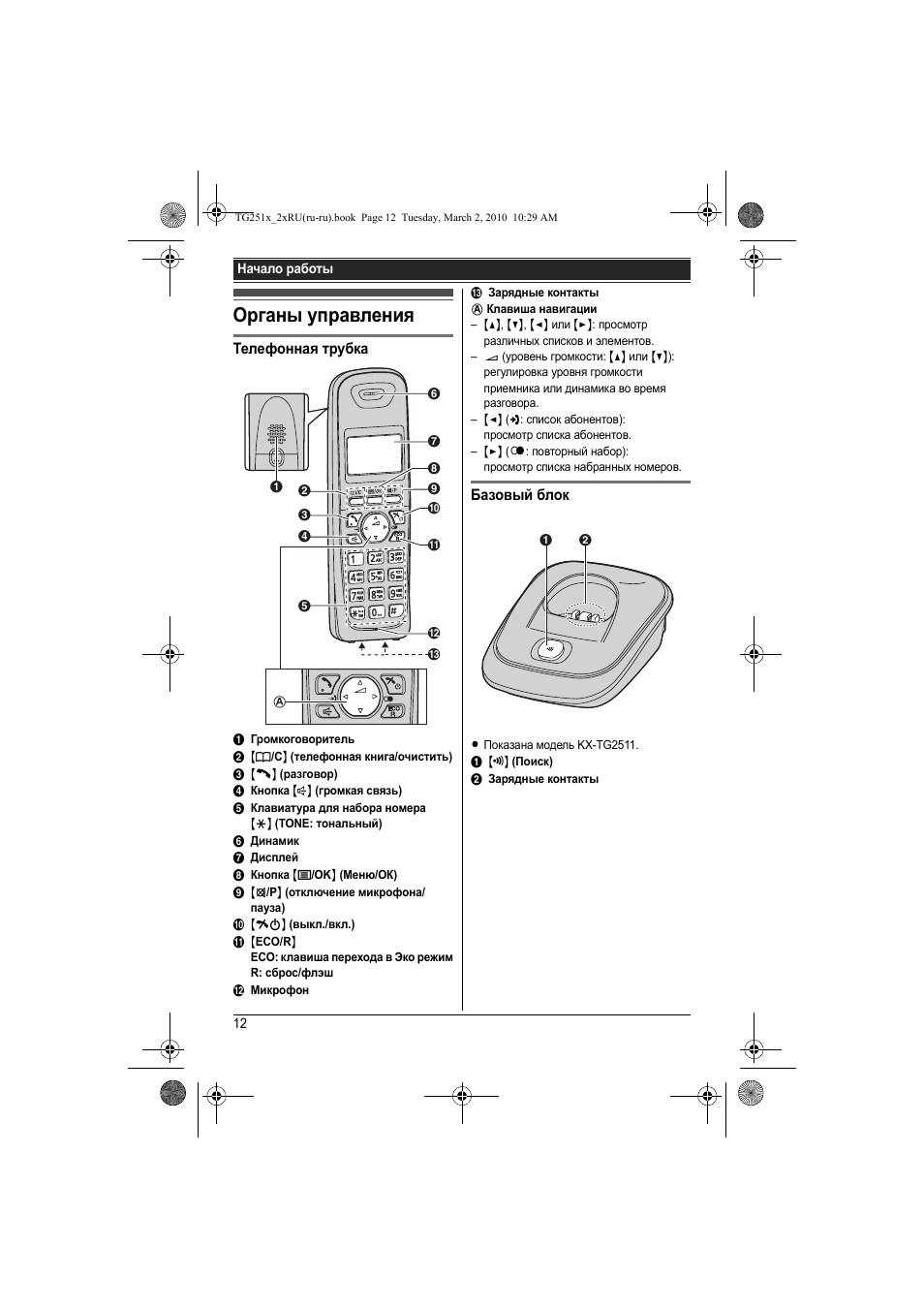 Panasonic kx tg2521ru схема