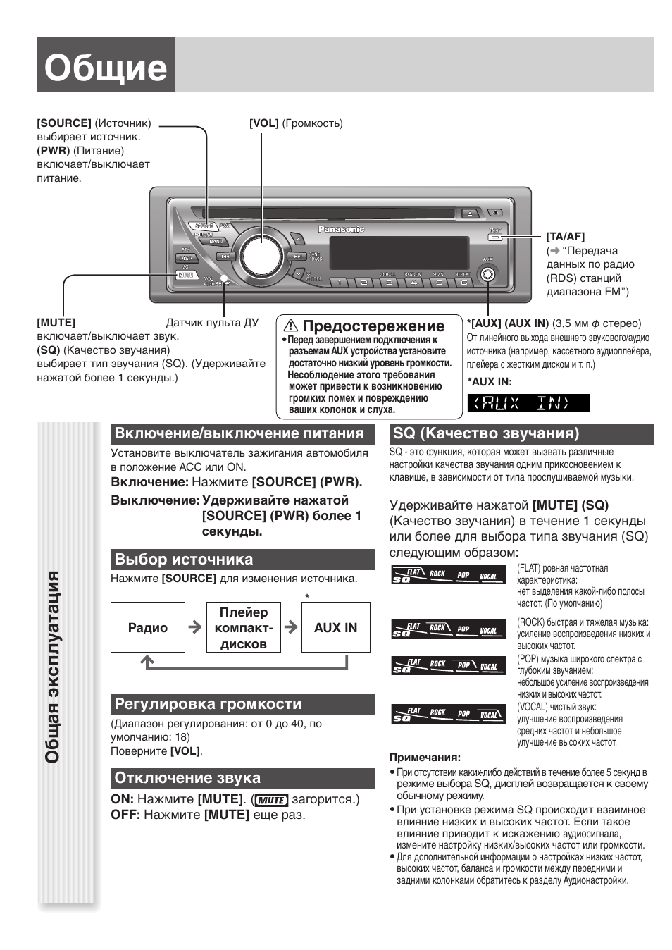 Panasonic cq c1505w распиновка и схема подключения